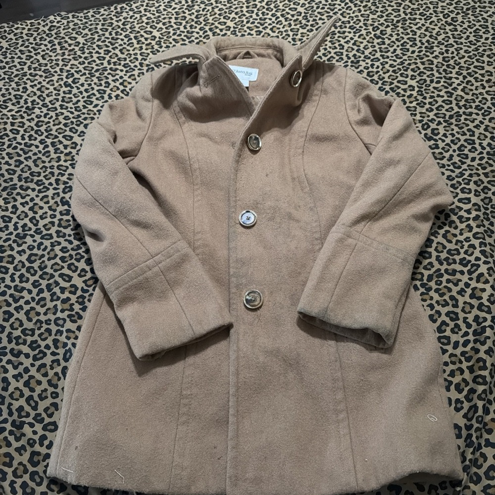St. John's Bay Women Size s Brown Button Up Long Sleeve Overcoat